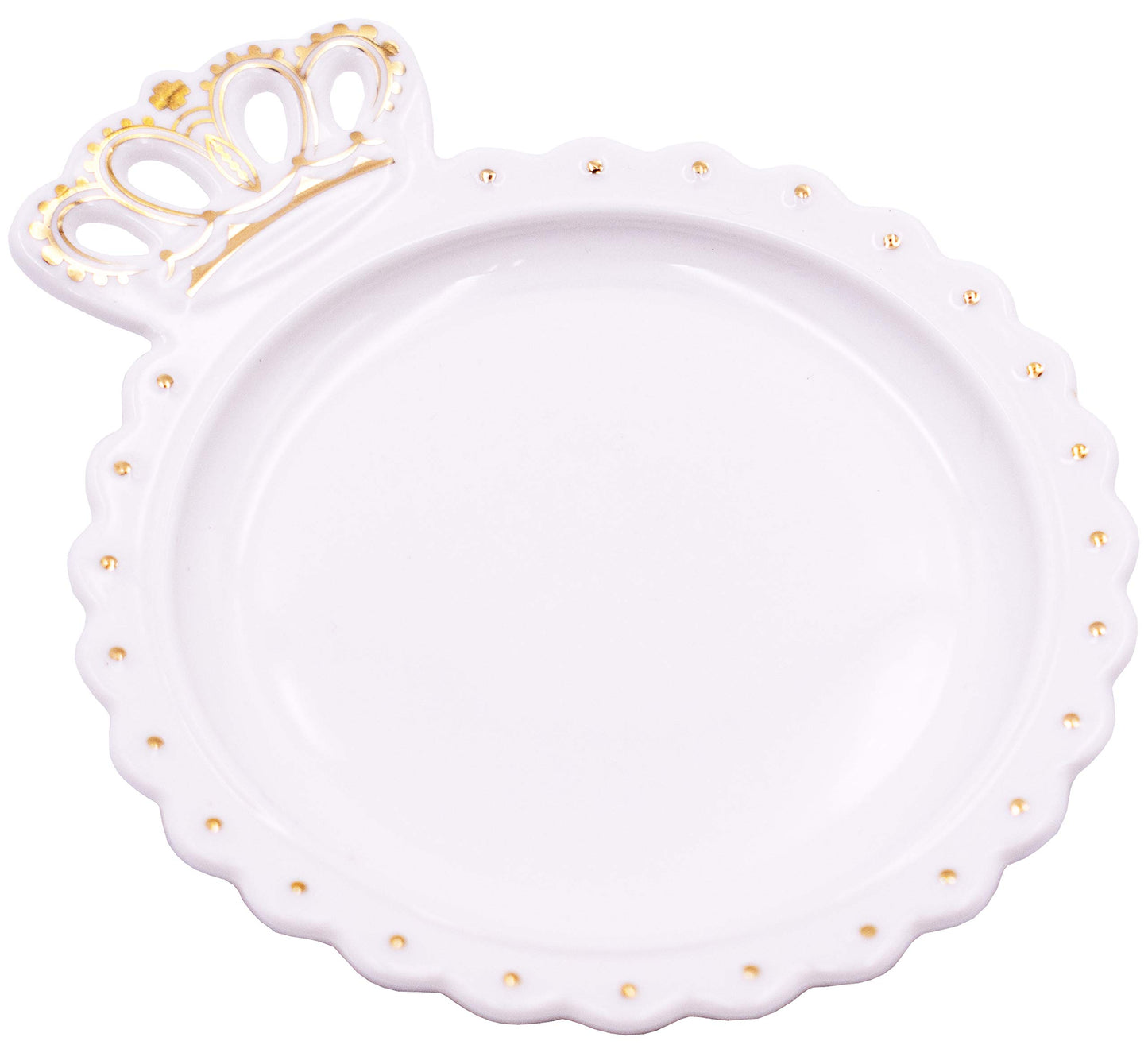 Queen's Crown Ceramic Trinket Plate and Decorative Jewelry Dish