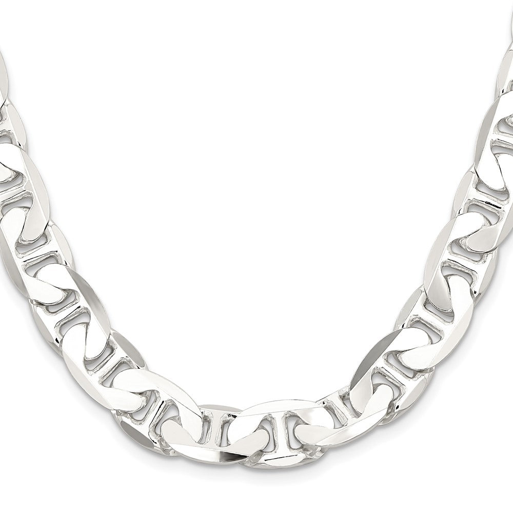 Sterling Silver 11.5mm Flat Anchor Chain 22 Inches
