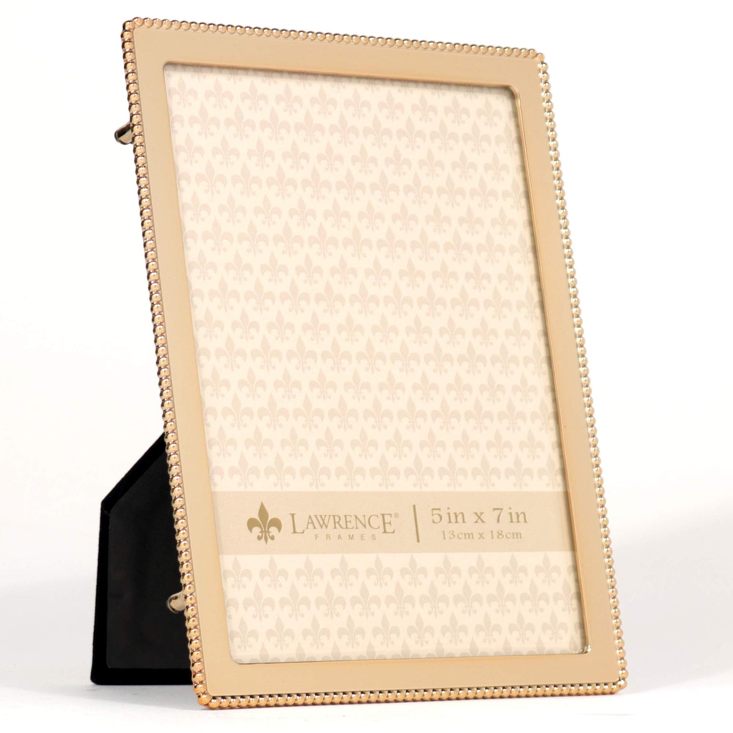 Lawrence Frames Classic Bead 5x7 Gold Metal Picture Frame
