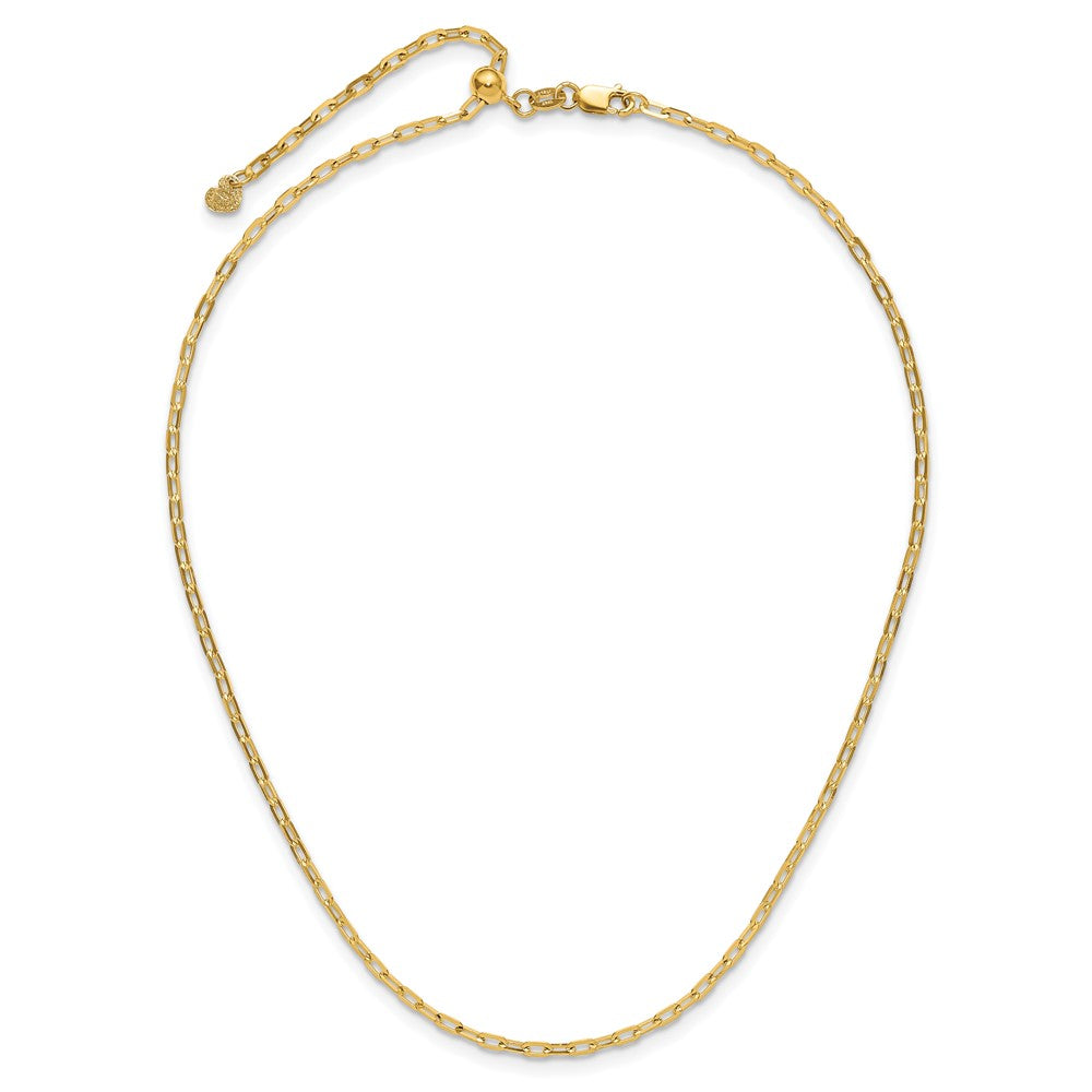 14K Adjustable 2mm Flat Cable Chain
