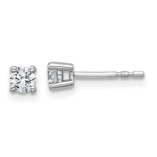 14k White Gold 3/8 ctw Lab Grown Diamond VS/SI+ G+ Round 4 Prong Heavy Wt. Stud Earrings