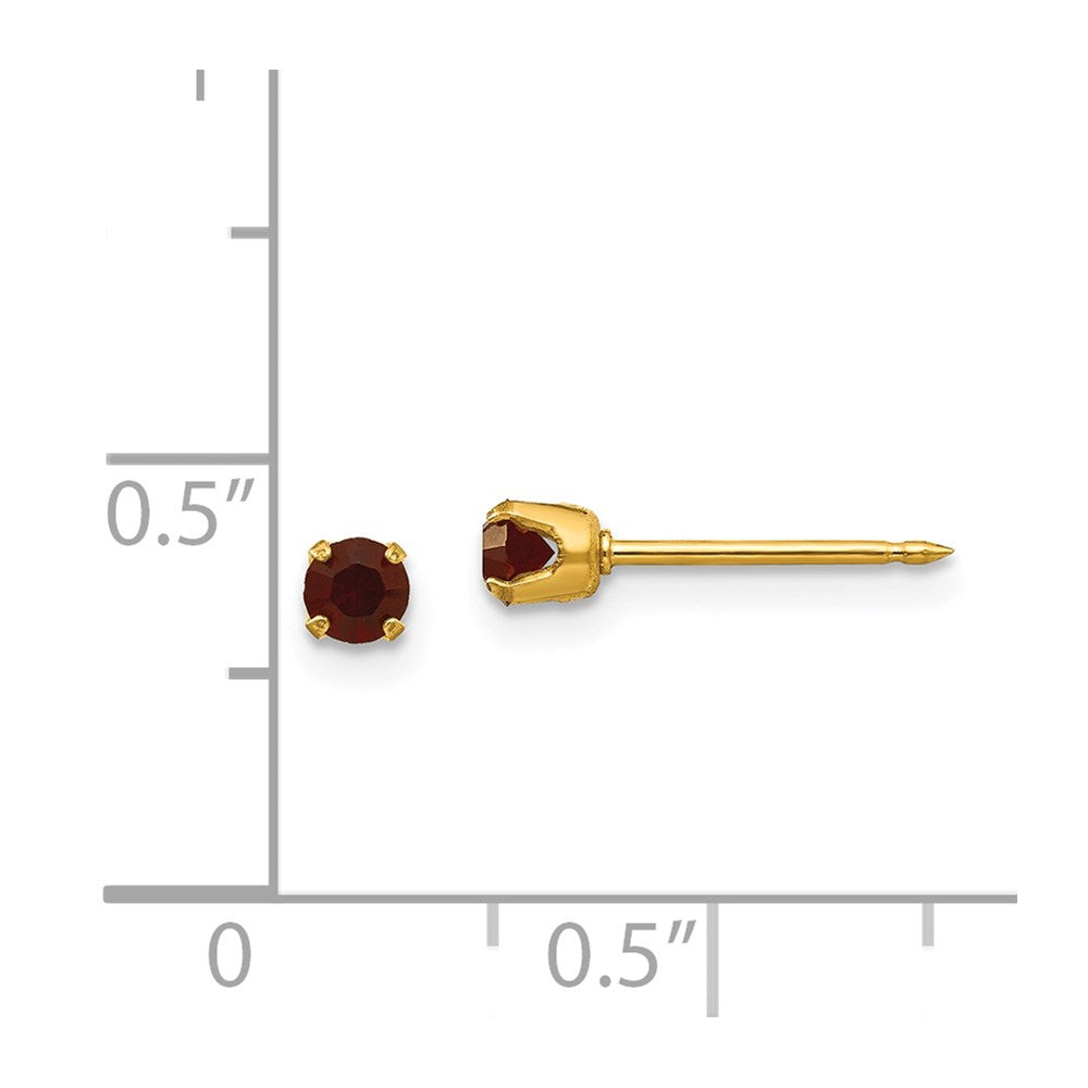 Inverness 14k 3mm January Crystal Birthstone Post Earrings