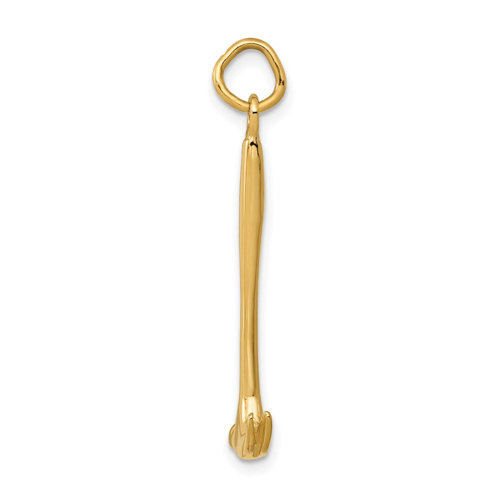 14K 3D Hammer Charm Yellow Gold