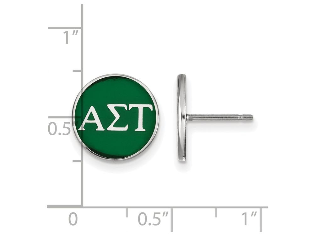 Sterling Silver Official Licensed Greek Sororities Alpha Sigma Tau (???) Enameled Post Earrings