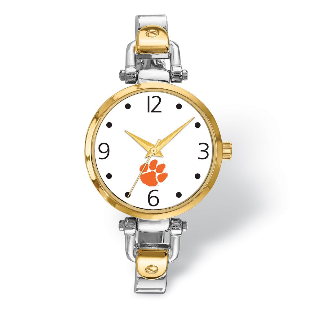 LogoArt Clemson University Elegant Ladies 2-tone Quartz Bracelet Watch Q-CU172
