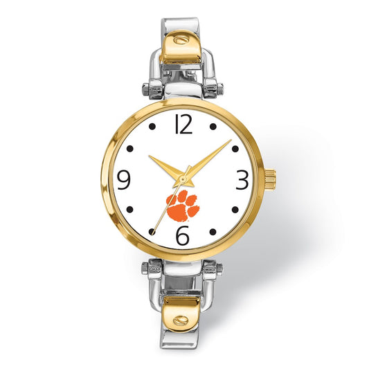 LogoArt Clemson University Elegant Ladies 2-tone Quartz Bracelet Watch Q-CU172