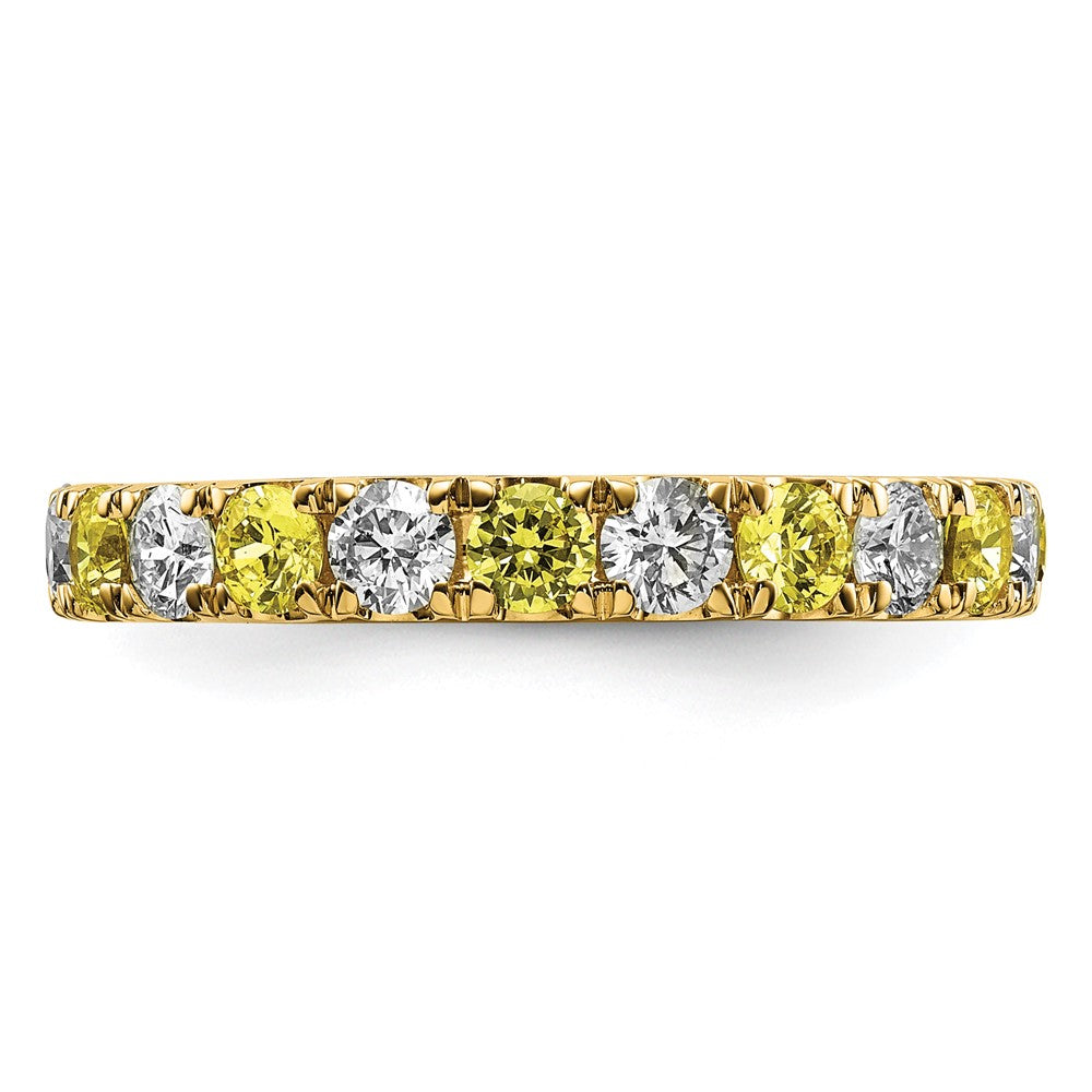 14k 1 carat Lab Grown Diamond VS/SI+ G+ and Lab Created Yellow Sapphire Size 4.5 Eternity Band