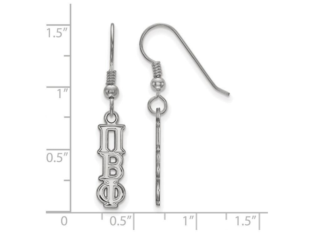 Sterling Silver Official Licensed Greek Sororities Pi Beta Phi (???) Small Dangle Earrings