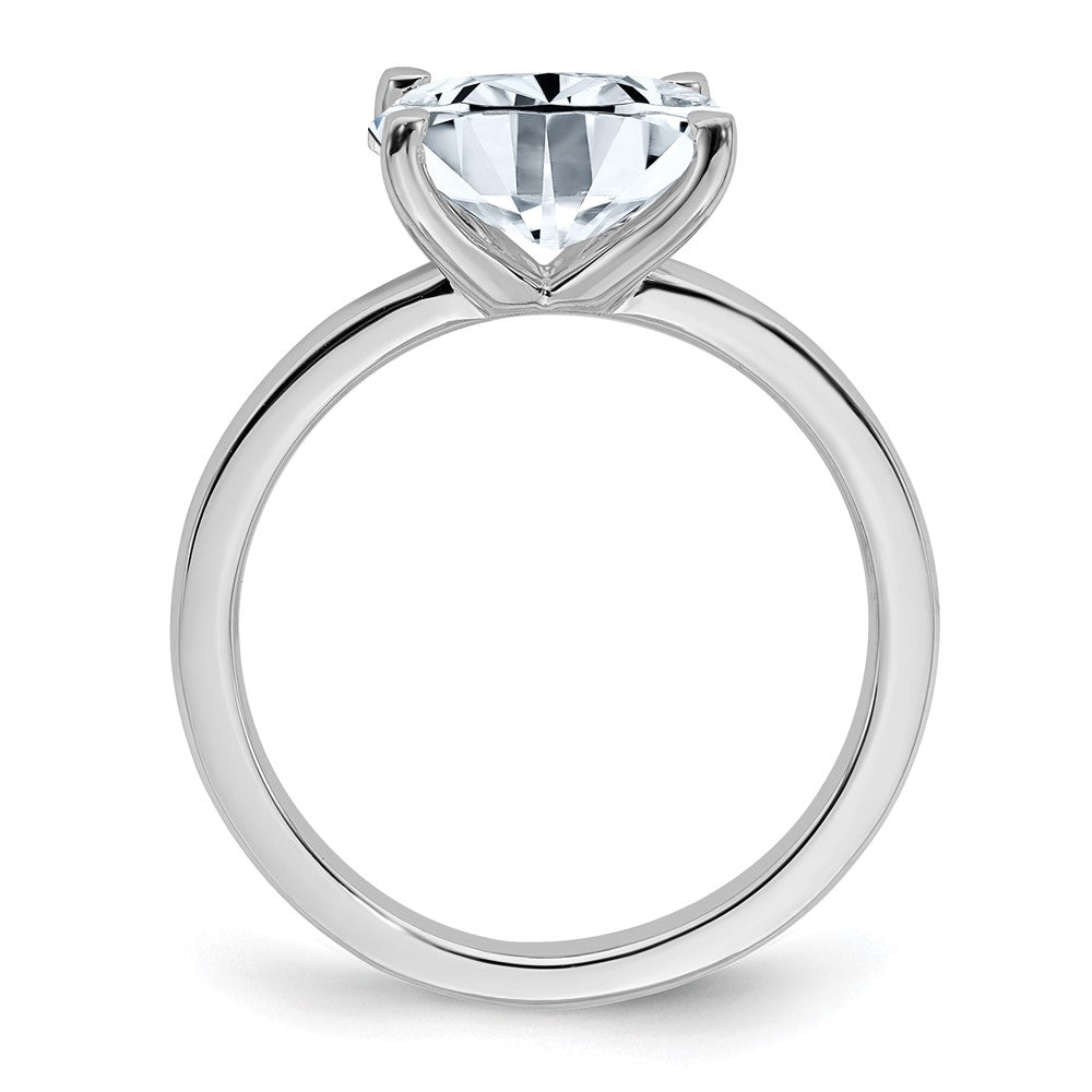 Sterling Silver East West Oval CZ Solitaire Ring