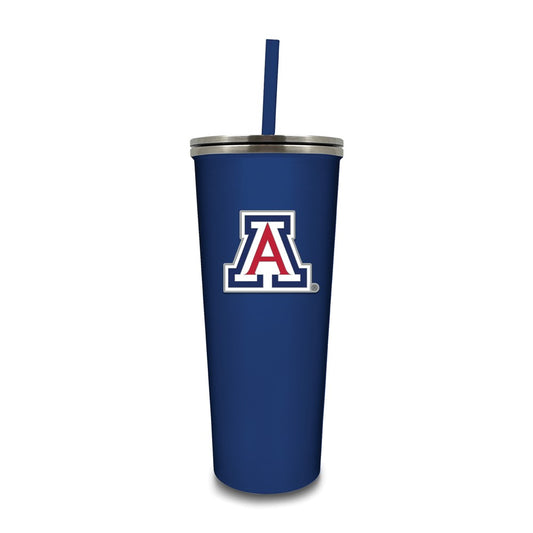 University of Arizona Stainless Steel 24 ounce Skinny Tumbler with Straw