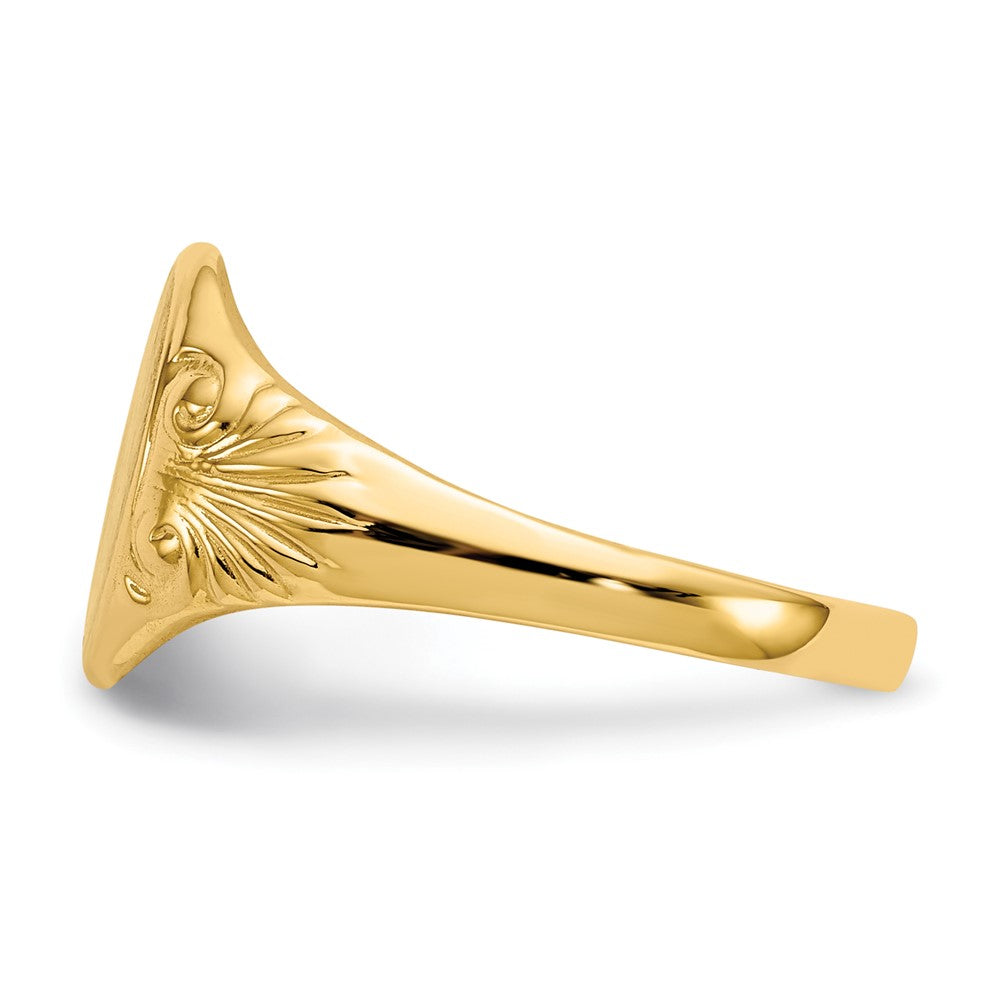 14k 10.0x7.5mm Closed Back Signet Ring Size 6