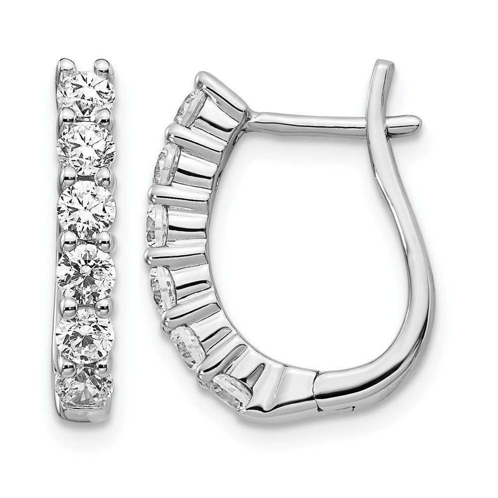 14K White Gold Hinged Hoop Earring Mountings — No Diamonds (Holds 12 x 2.8mm Round)