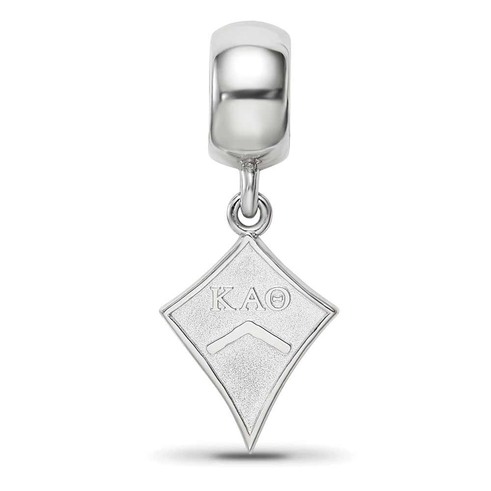 Sterling Silver Rhodium-plated LogoArt Kappa Alpha Theta Kite Bead QKAT003BD1-SS