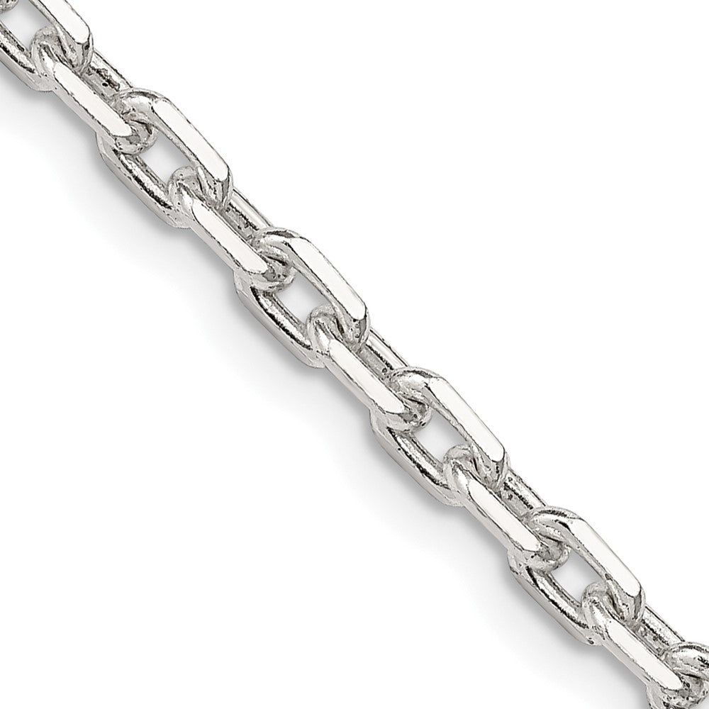 Sterling Silver 3.95mm Beveled Oval Cable Chain 24 Inches