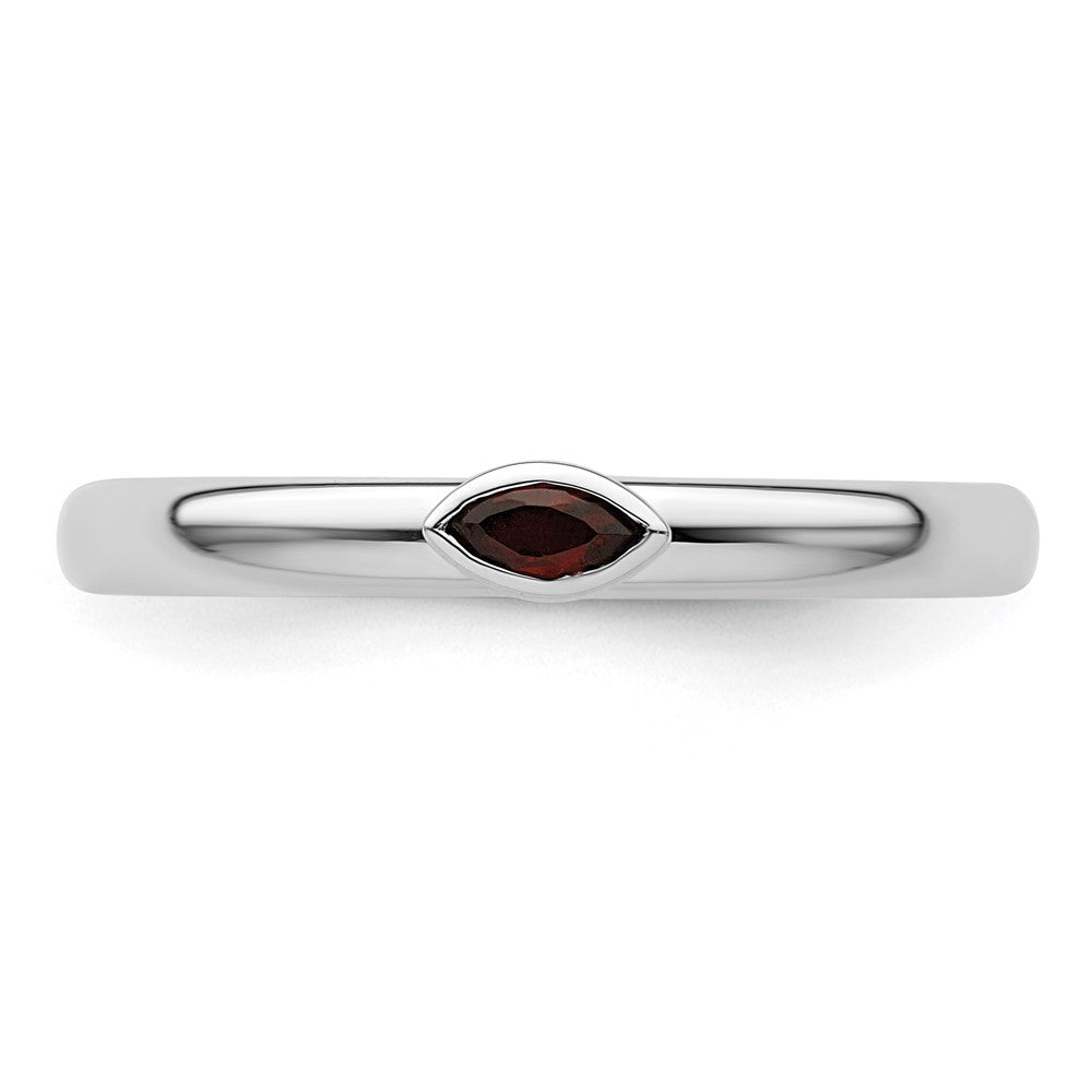 Sterling Silver Stackable Expressions Garnet Ring Size -6