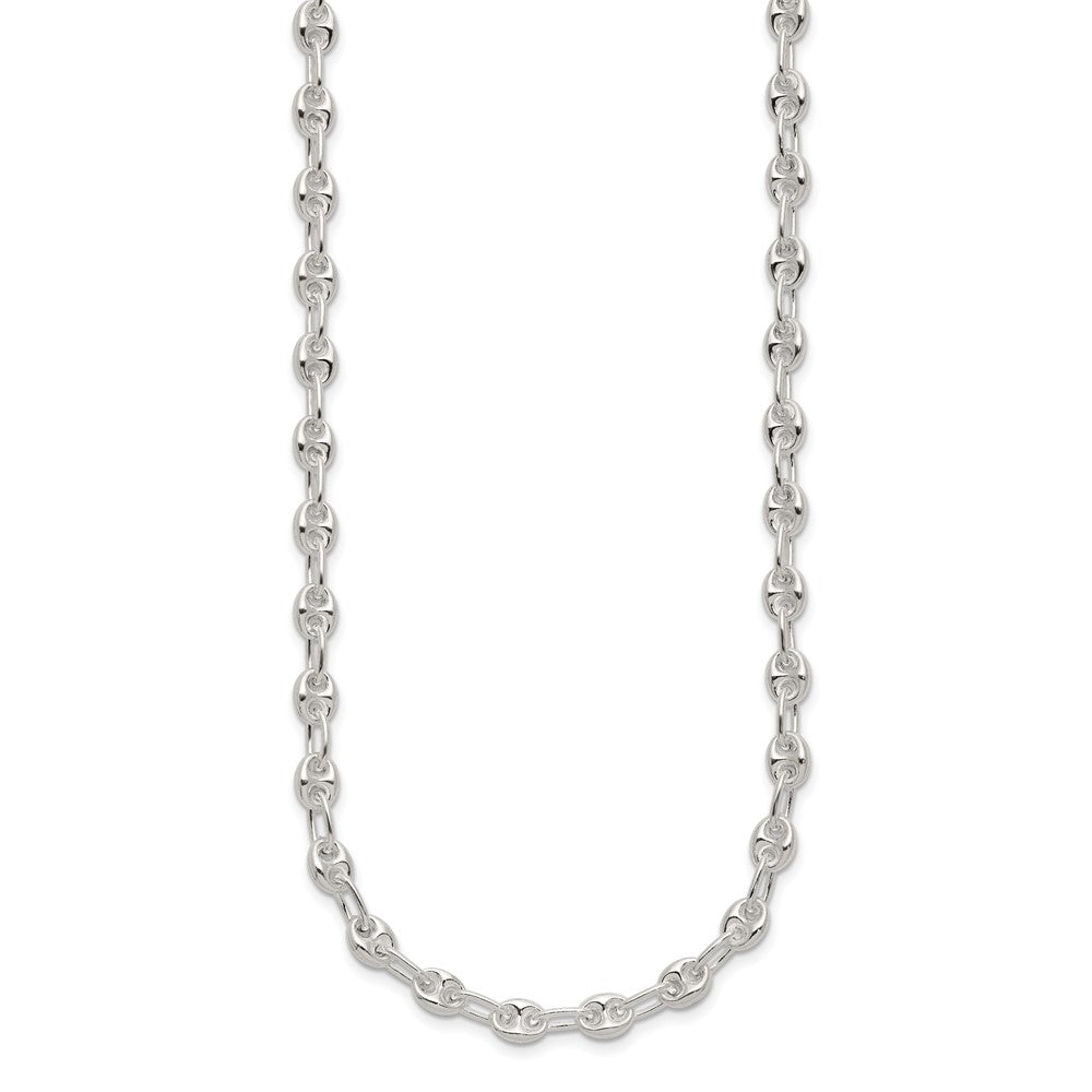 Sterling Silver Polished Fancy Link Necklace 18 Inches