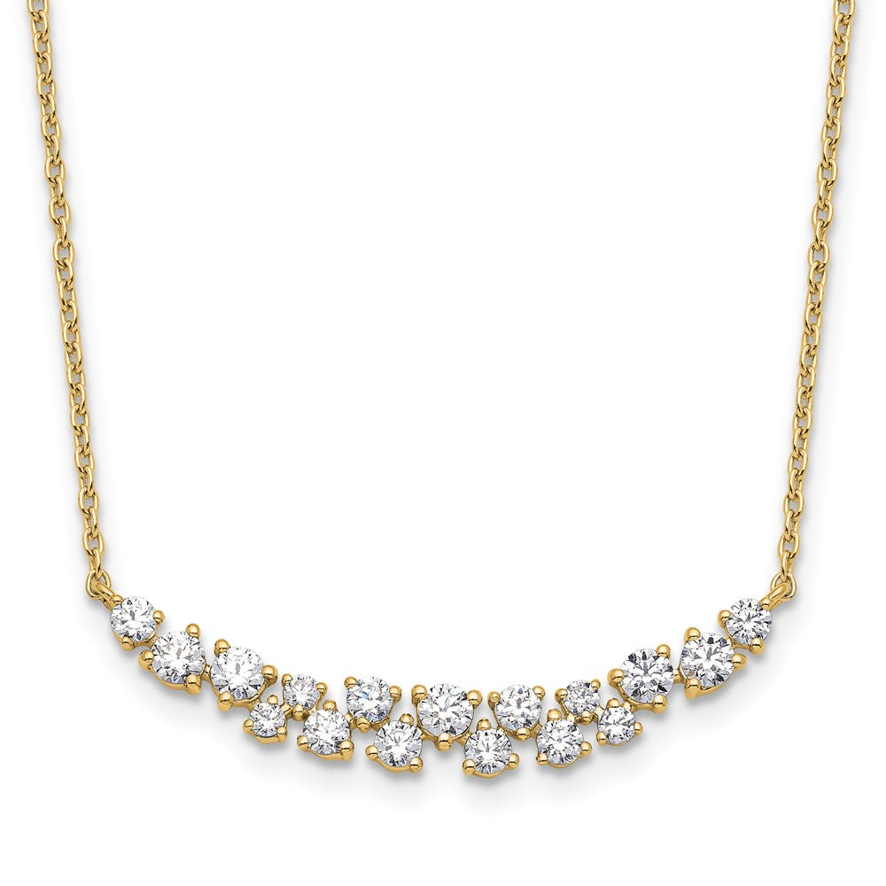 14k 7/8 carat Lab Grown Diamond VS/SI+ G+ 17.75 inch Fancy Bar Necklace