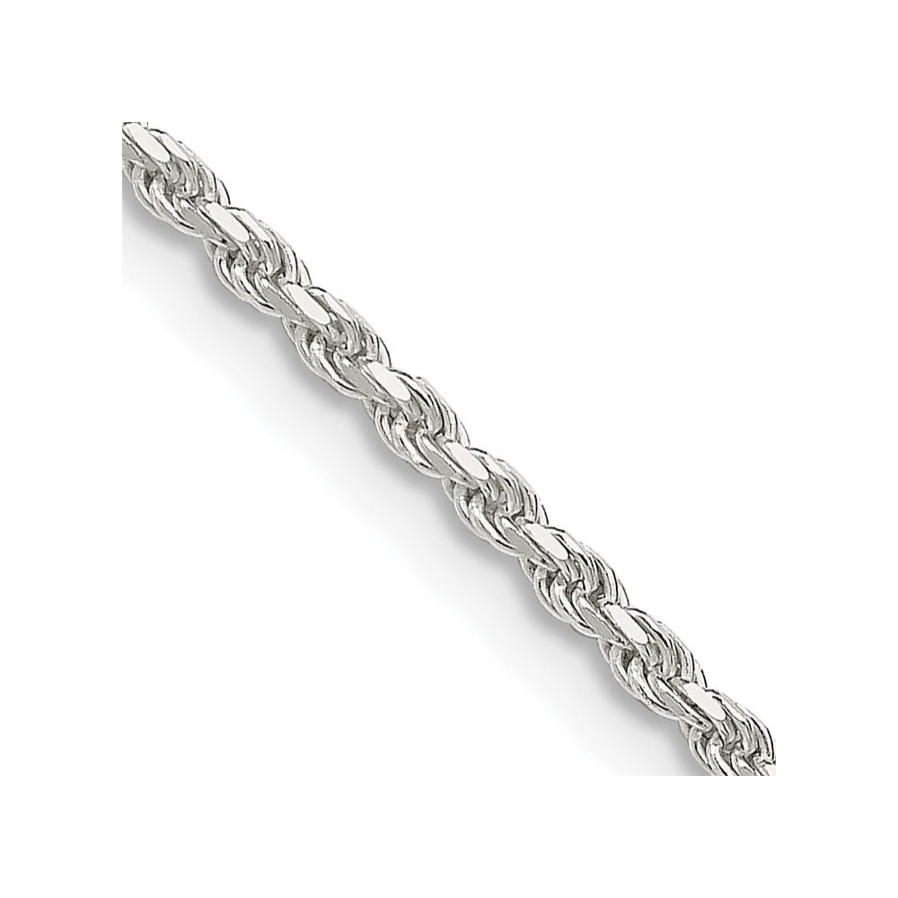 Sterling Silver 1.85mm Diamond-cut Rope Chain 24 Inches