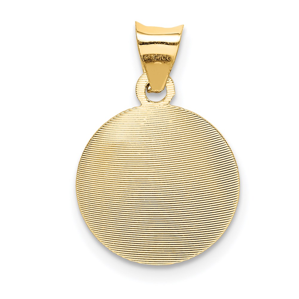 14K w/Rose and White Rhodium D/C  Baptism Pendant