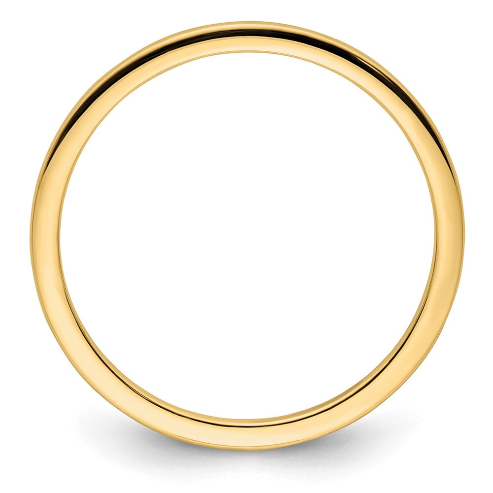 10K Yellow Gold 1.2mm Half Round Polished Stackable Band Size 7