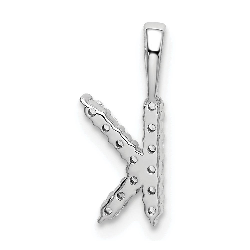 14KW Small Initial K Diamond Pendant