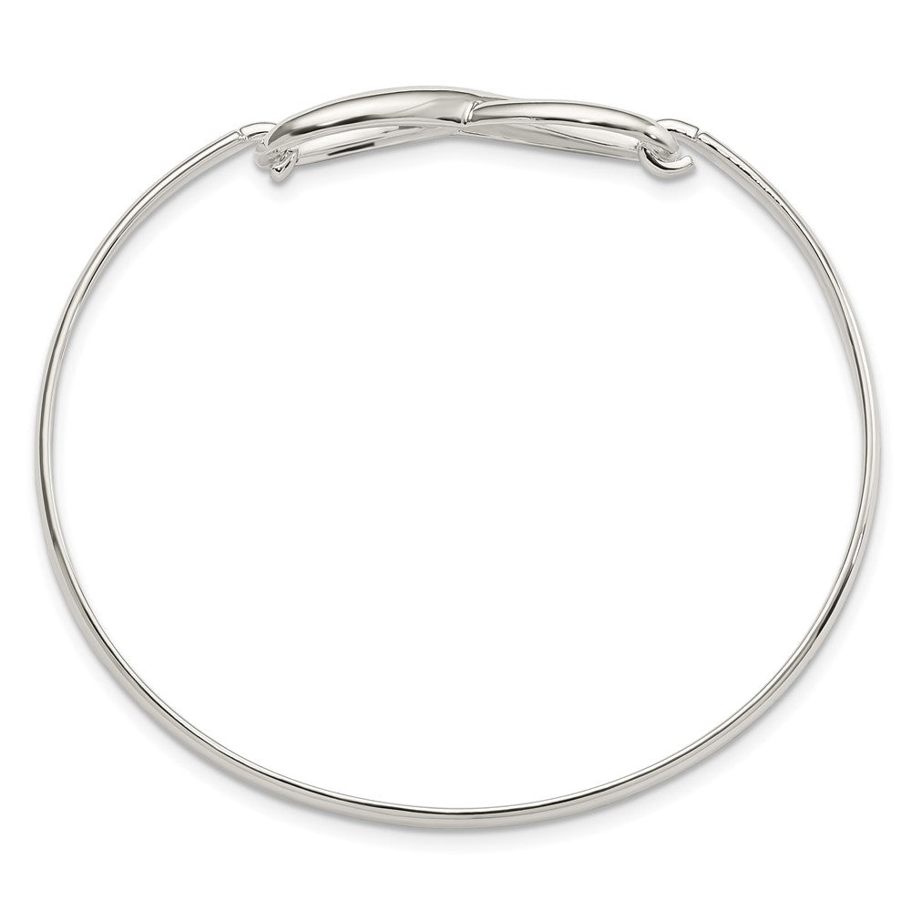 Sterling Silver Infinity Bangle Bracelet 7 inches