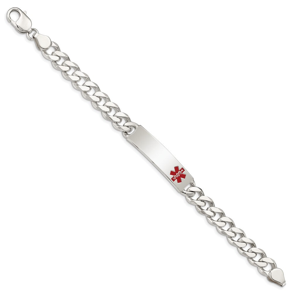 Sterling Silver Polished Medical Curb Link ID Bracelet 7.5 inches