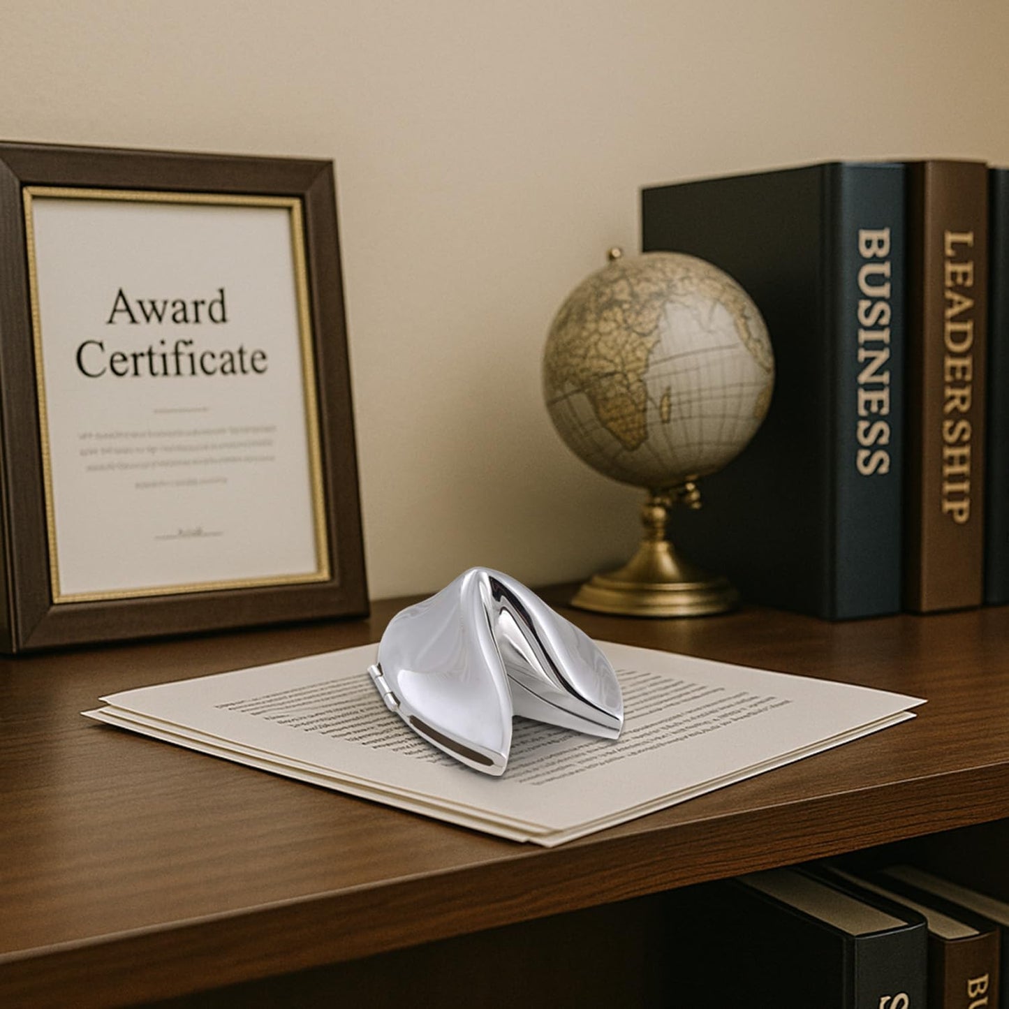 Bey Berk Silver Plated Fortune Cookie Box