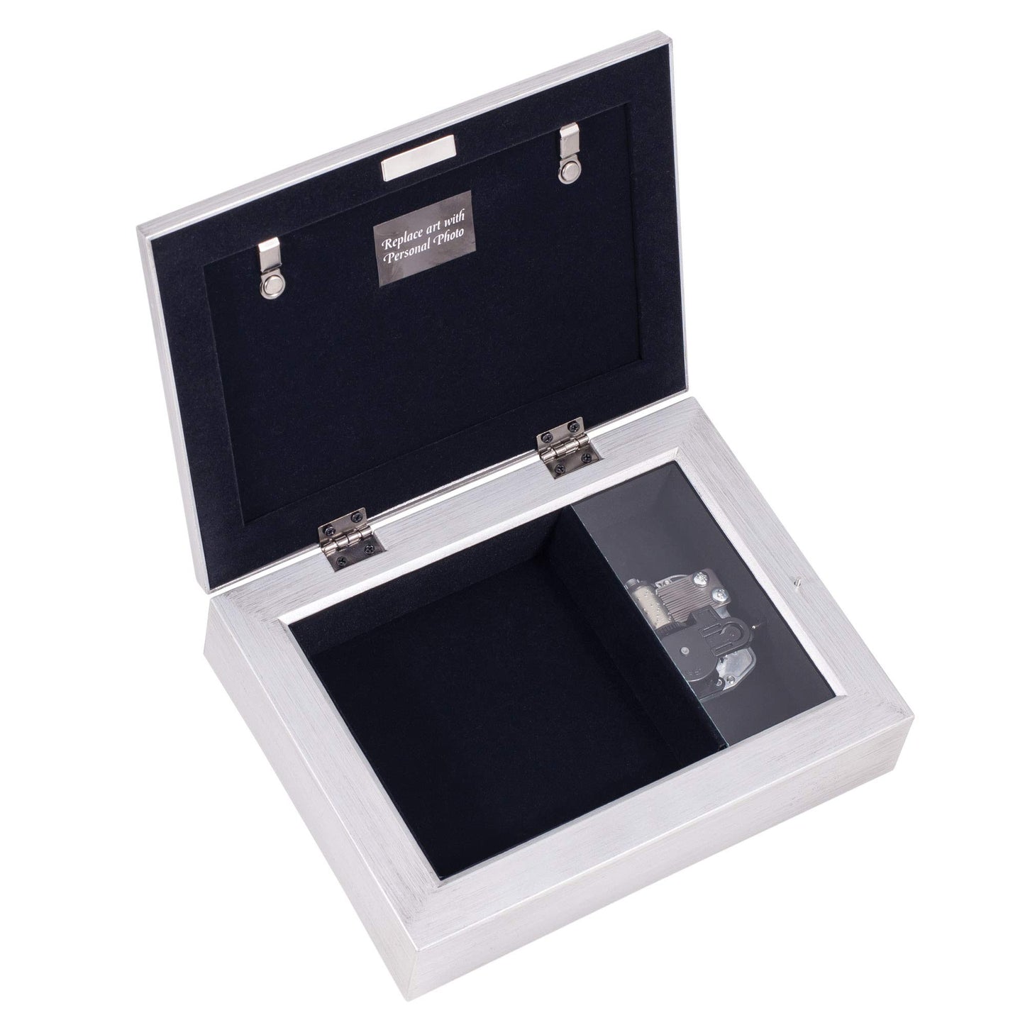 8" Blue and Silver Colored Rectangular framed Musical Box