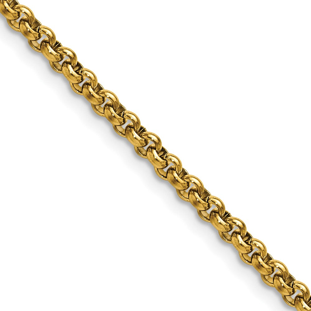 Chisel Stainless Steel Polished Yellow IP-plated 3mm 22 inch Rolo Chain