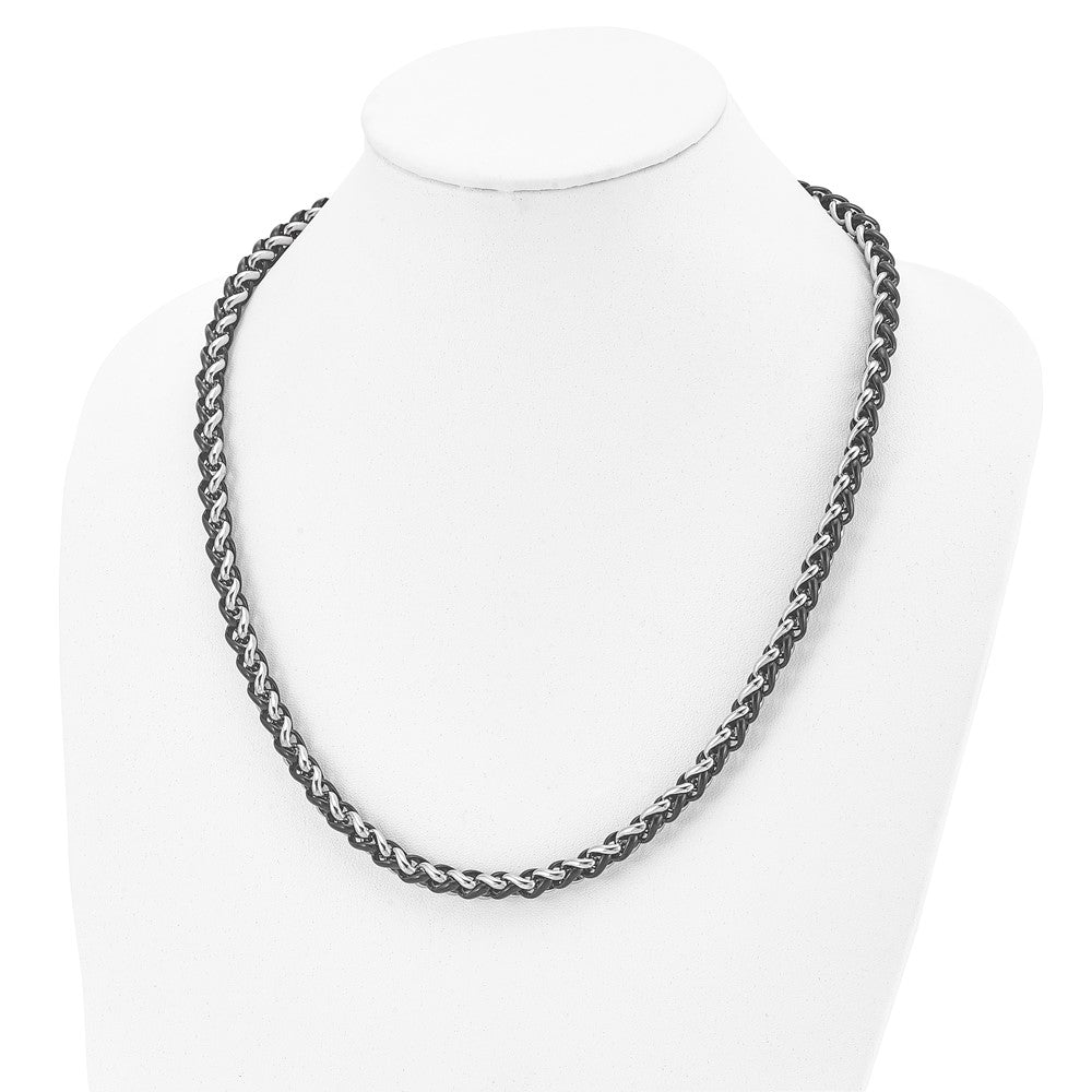 Stainless Steel Polished Black IP-plated 24in Necklace