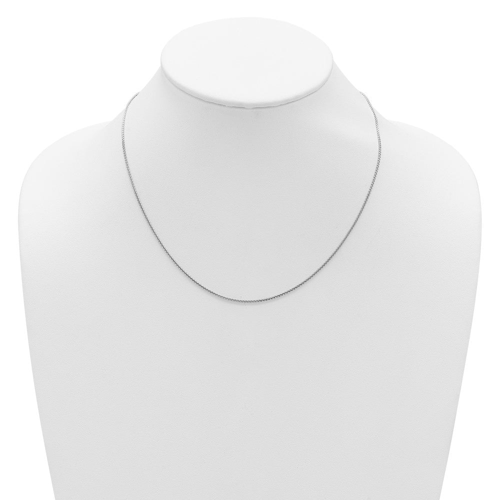 14K White Gold 1.2mm D/C Spiga 1in+1in Adjustable Chain