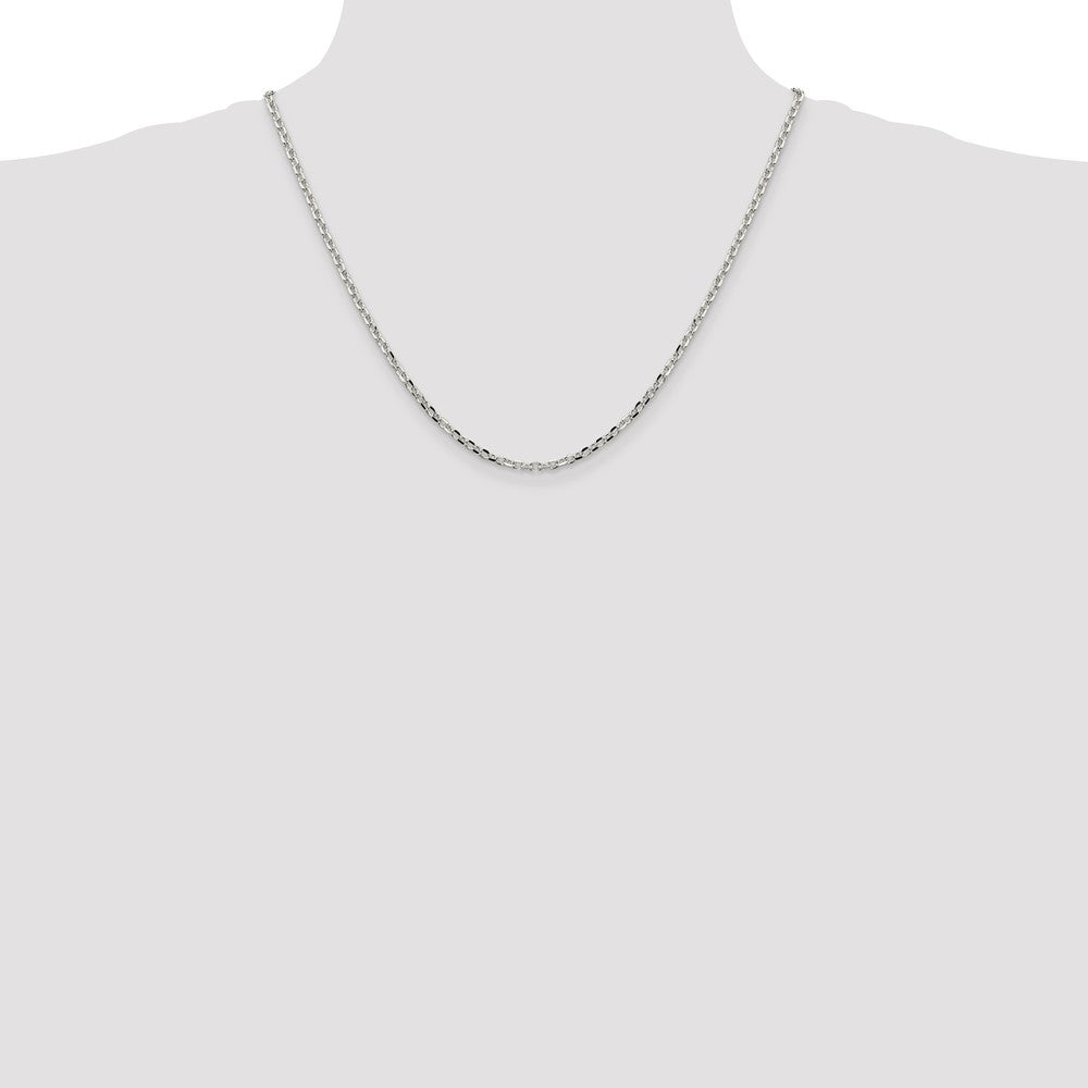 Sterling Silver 2.75mm Diamond-cut Forzantina Cable Chain 20 Inches
