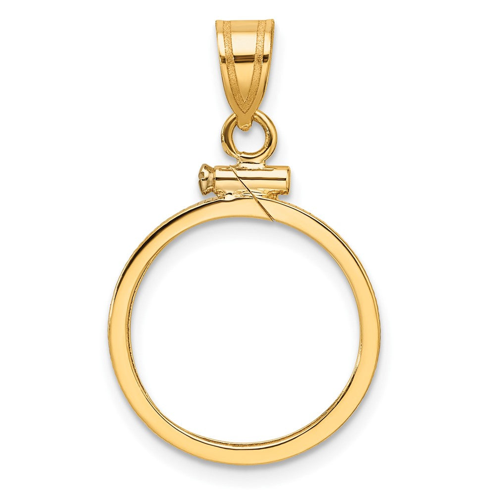 Wideband Distinguished Coin Jewelry 10k Polished 16.5mm x 1.35mm Screw Top Coin Bezel Pendant