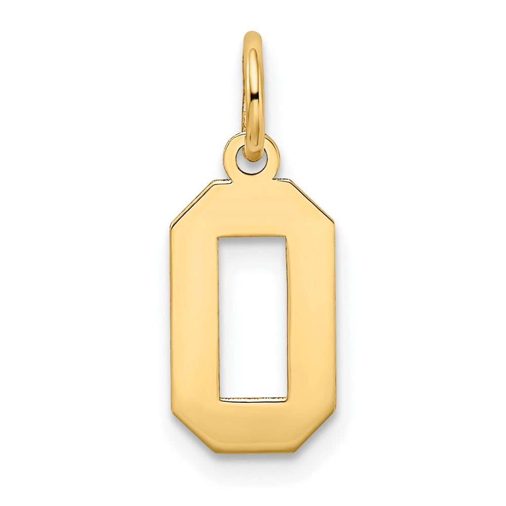 14k Small Satin Number 0 Charm