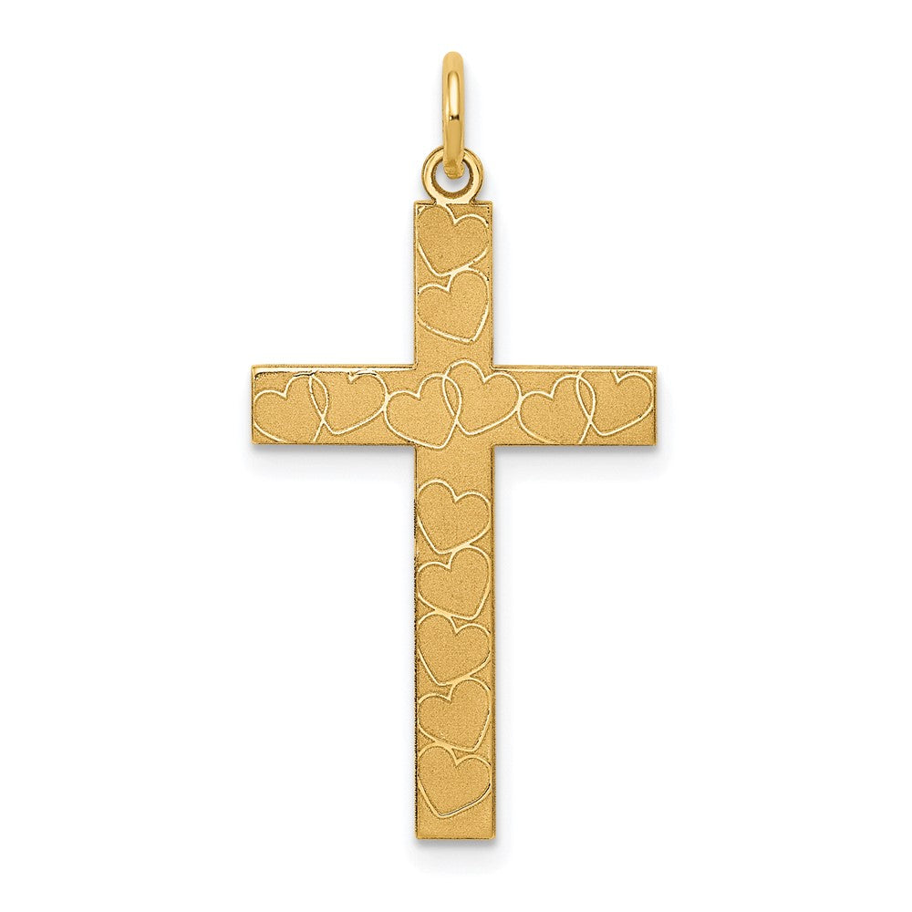 14K Laser Designed Cross Pendant
