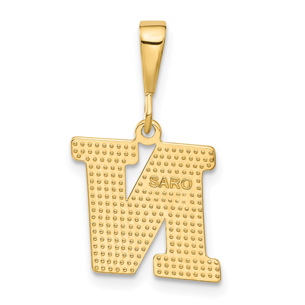 10KY Initial N Pendant