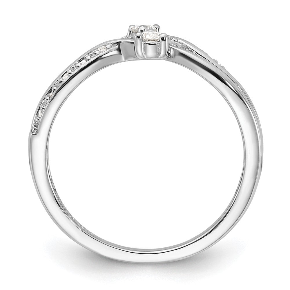 Sterling Silver Polished Fancy Twisted Diamond Ring