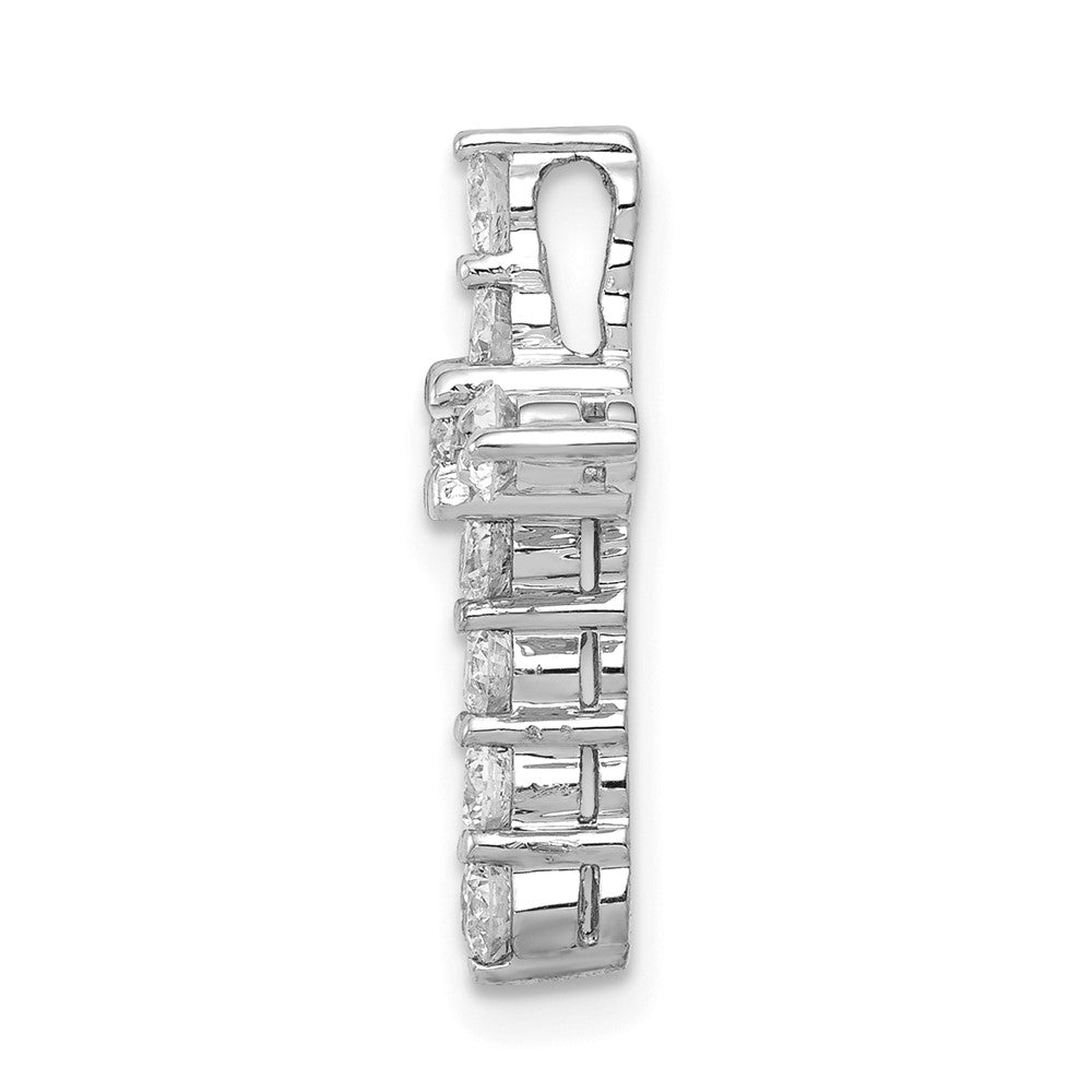 14k White Gold 3/4 carat Lab Grown Diamond VS/SI+ G+ Cross Chain Slide Pendant
