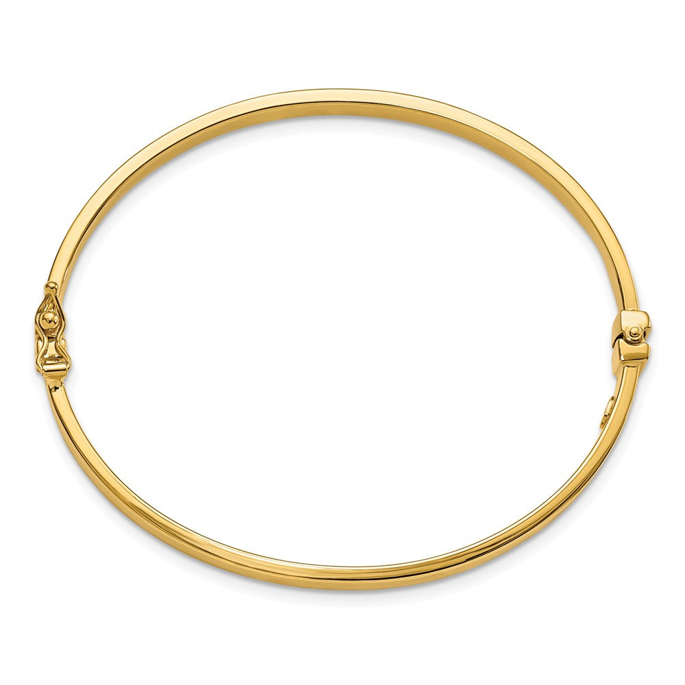 14K Polished Hinged Bangle 7  inches