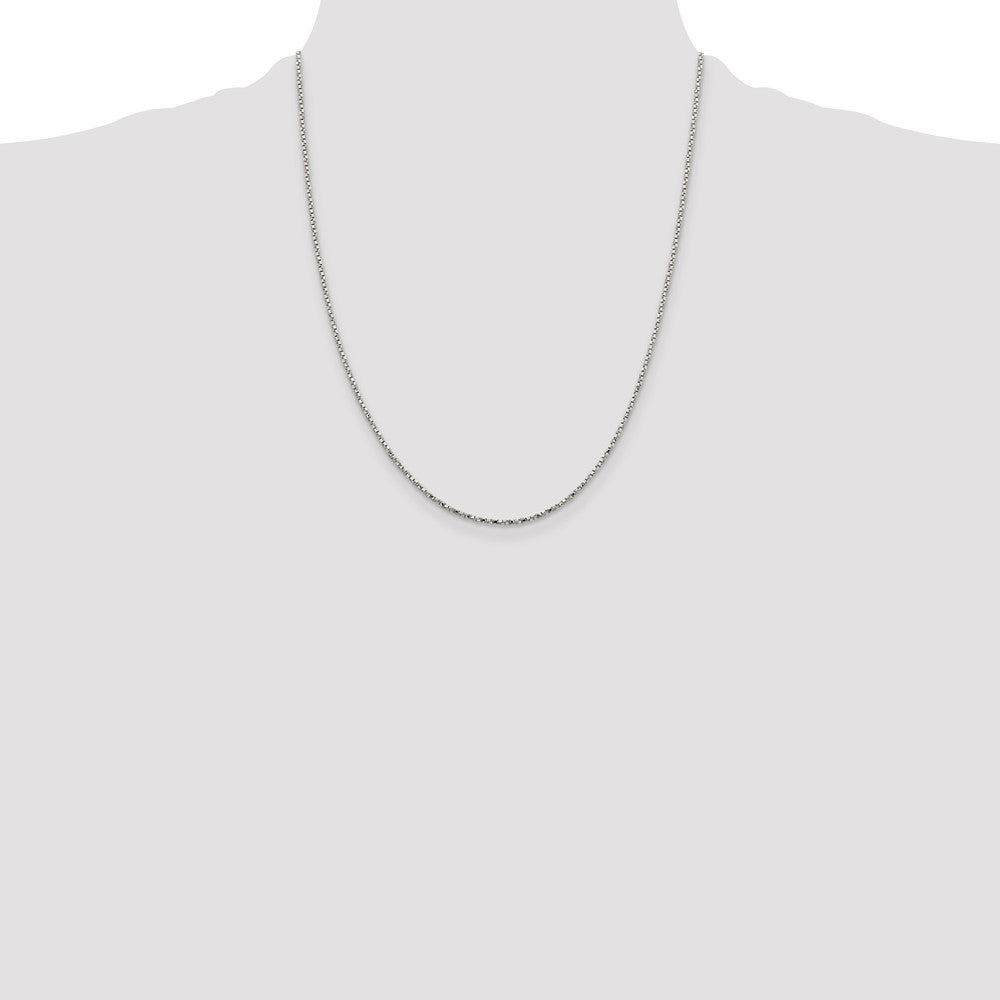 Sterling Silver 1.35mm Twisted Box Chain 22 Inches