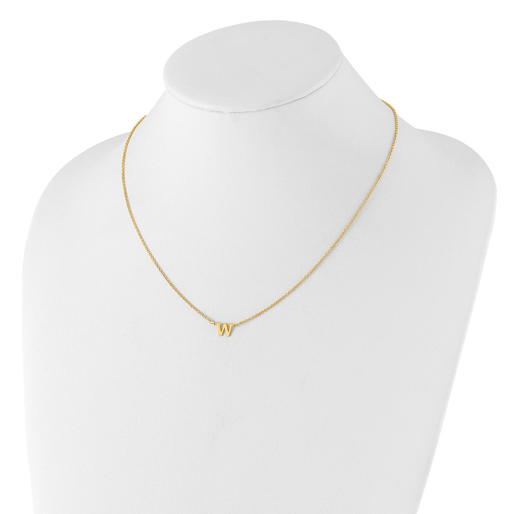Sterling Silver/Gold-plated 1 Satin Initial Necklace