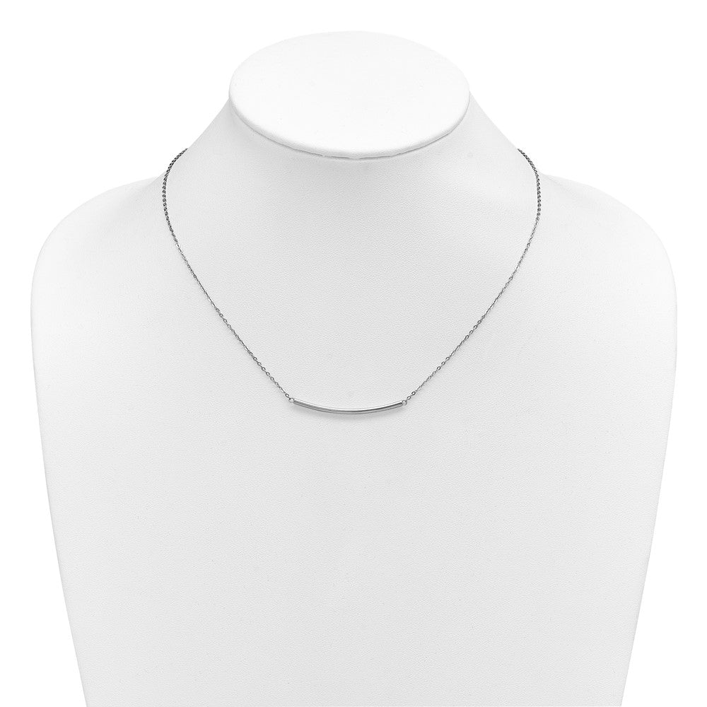 Sterling Silver Smile Bar Necklace
