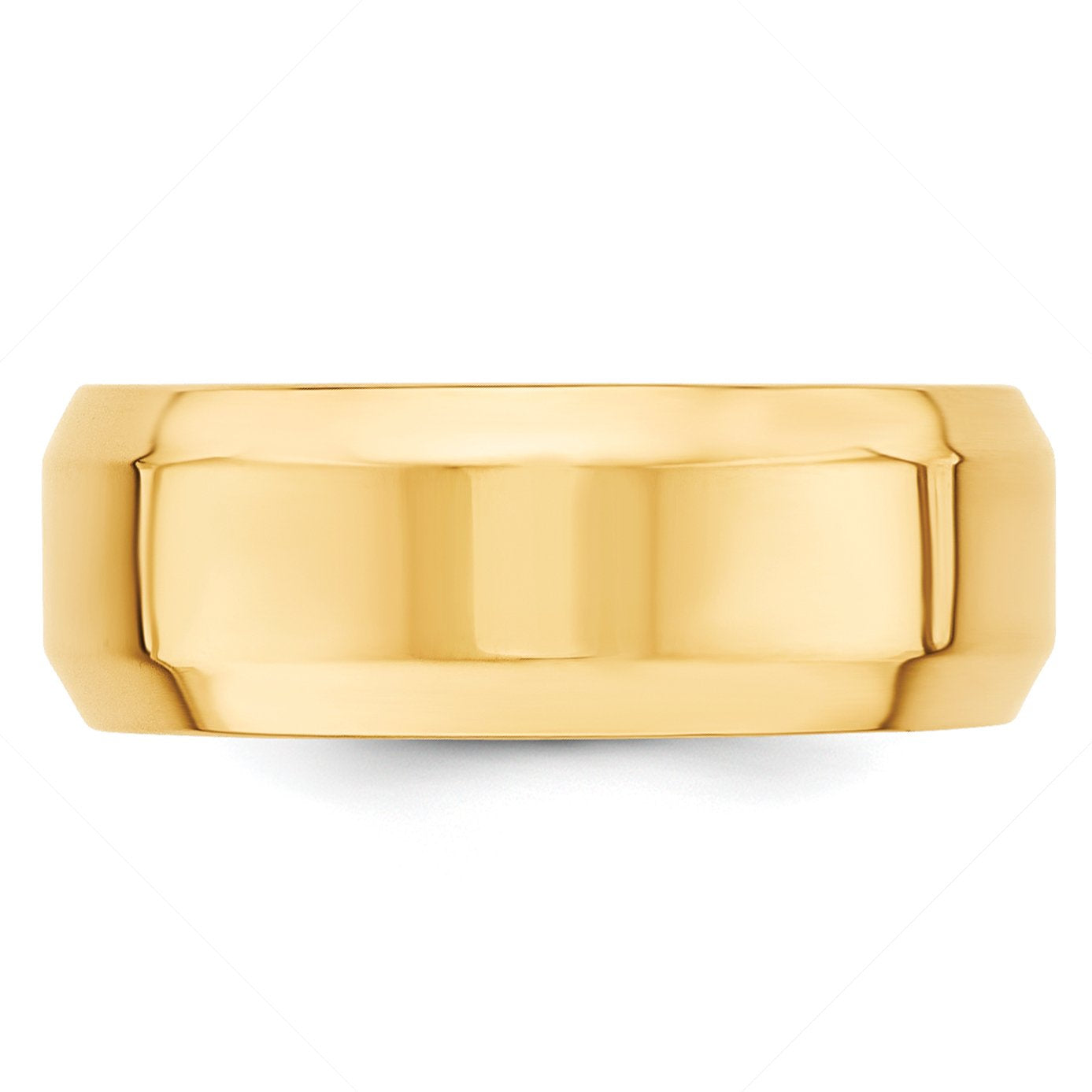 Primal Gold 14 Karat Yellow Gold 8mm Beveled Edge Comfort Fit Band Size 11