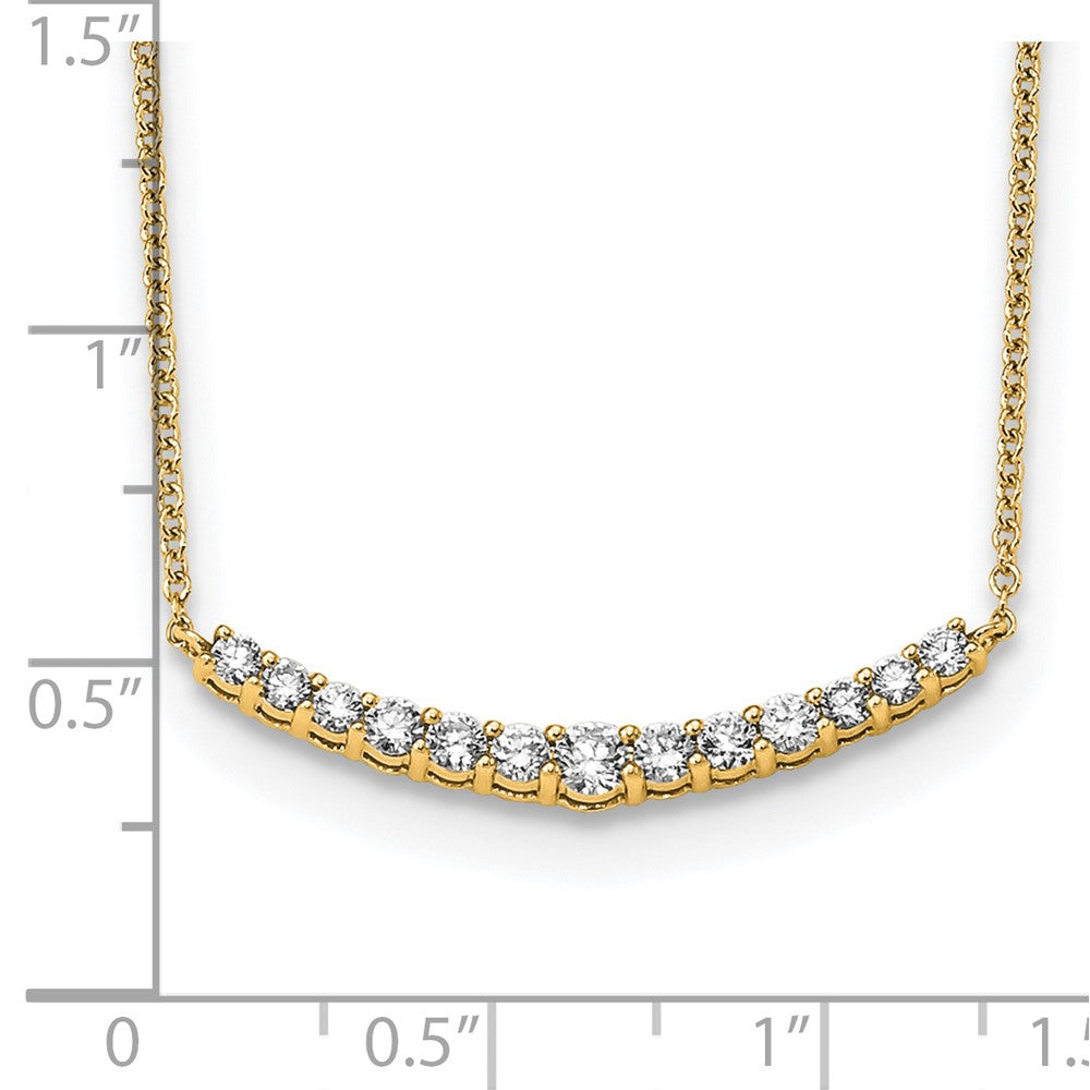 True Origin 14k 1/2 carat Lab Grown Diamond VS DEF 18 inch Fashion Bar Necklace