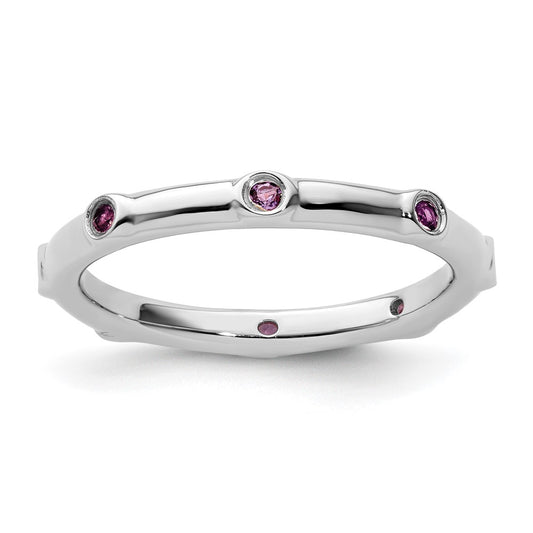 Sterling Silver Stackable Expressions Amethyst Ring Size -5