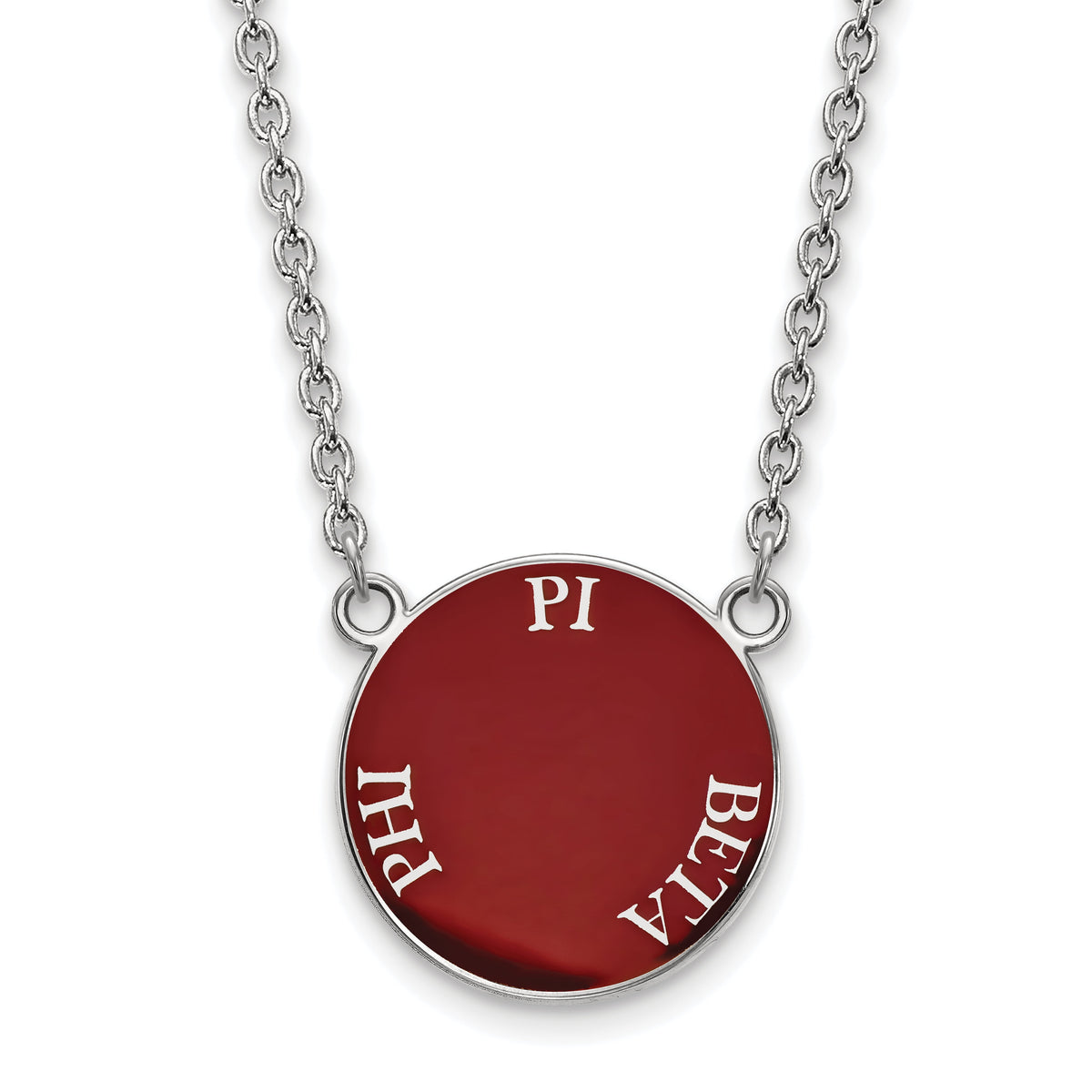 Sterling Silver 18in Official Licensed Greek Sororities Pi Beta Phi (???) Small Enamel Pendant w/Necklace