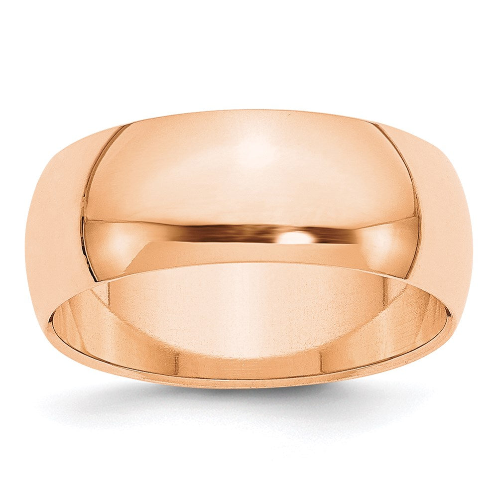 10k Rose Gold 8mm Half Round Wedding Band Size 11