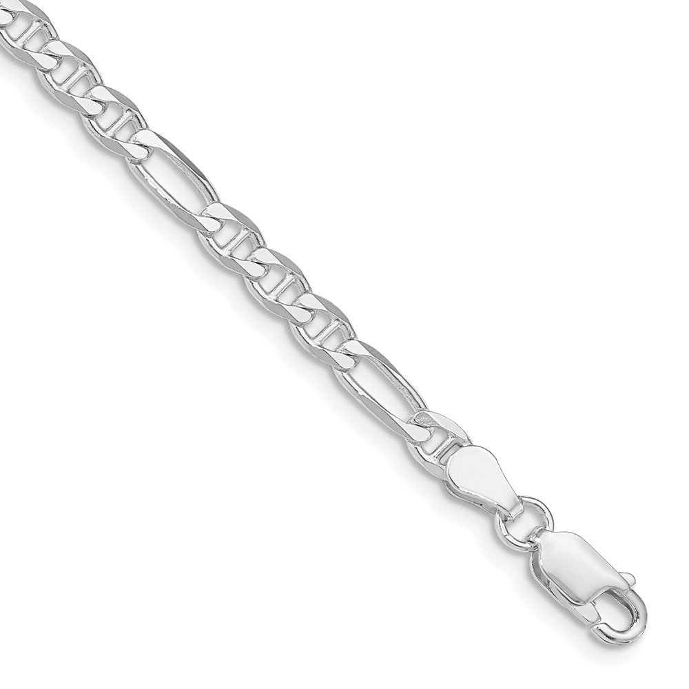 Sterling Silver Rhodium-plated 3.75mm Figaro Anchor Chain 7 inches