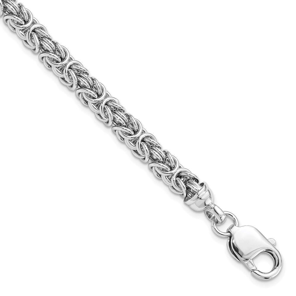 Sterling Silver Rhodium-plated Polished Link Bracelet 7.5  inches